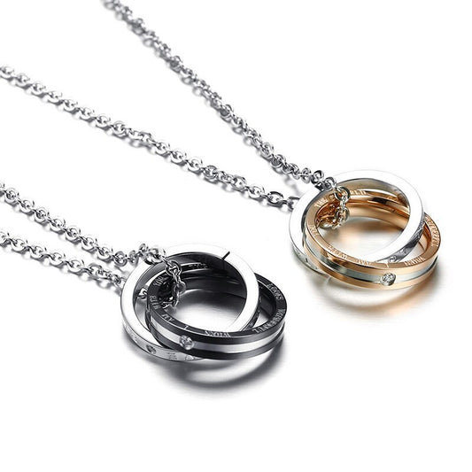 Stainless Steel Geometric Couple Necklace