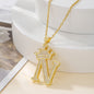 Gold Crown A-Z Pendant Necklace