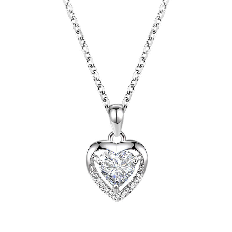 Heart Shaped Rhinestone Necklace Multi-Colour Heart