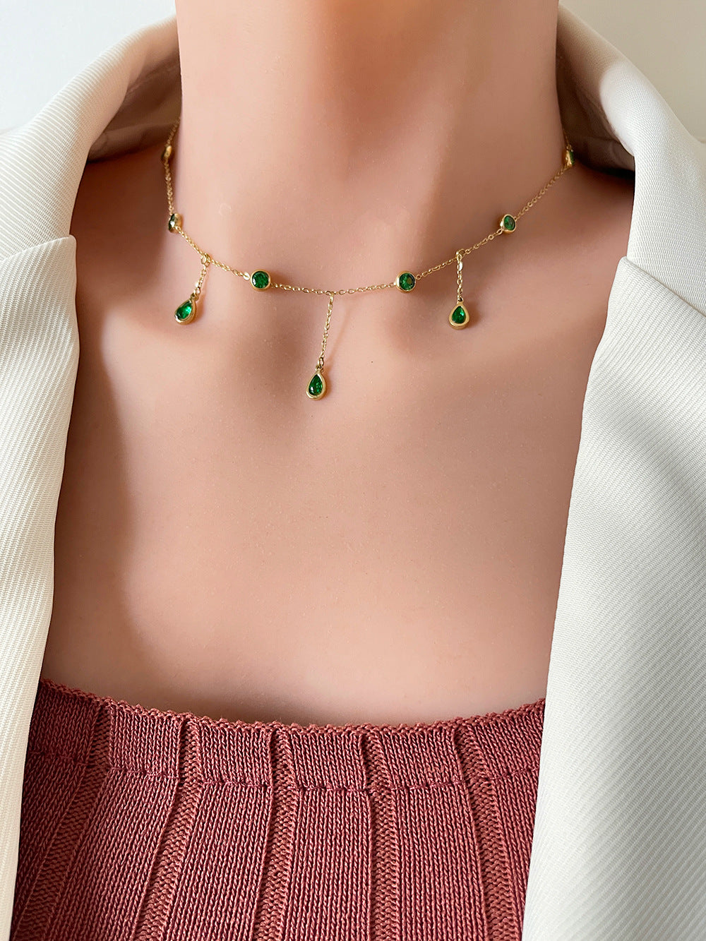 Beccarite Tassel Necklace