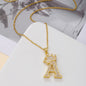 Gold Crown A-Z Pendant Necklace