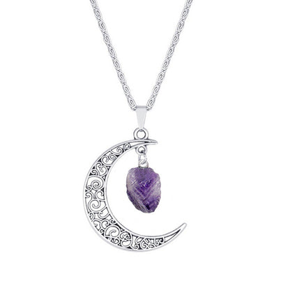 Vintage Purple Moon Necklace