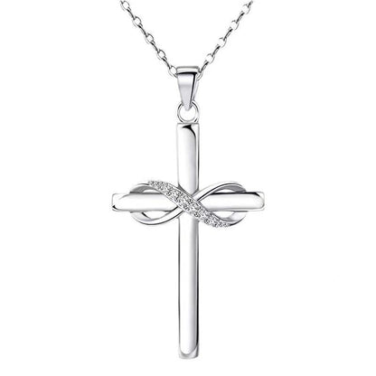 Cross with Infinity Sign Pendant Necklace