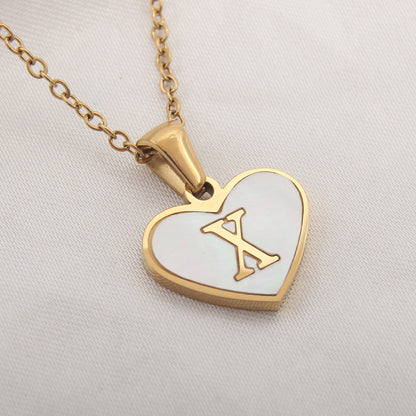 26 Letter Heart-Shaped Necklace