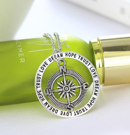 Love Hope Faith Dream Compass Pendant Necklace