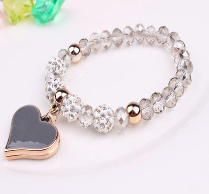 Elastic Crystal Heart Bracelet