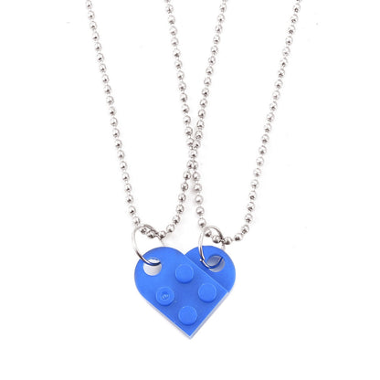 Lego Gift Heart Necklace, 2pcs Set