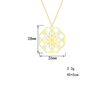 Mandala Flower Pendant Necklace