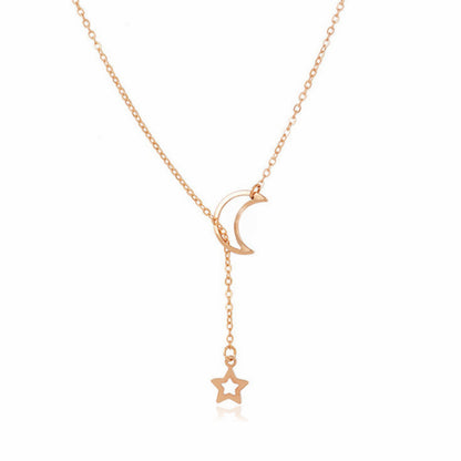 Simple Moon Star Necklace
