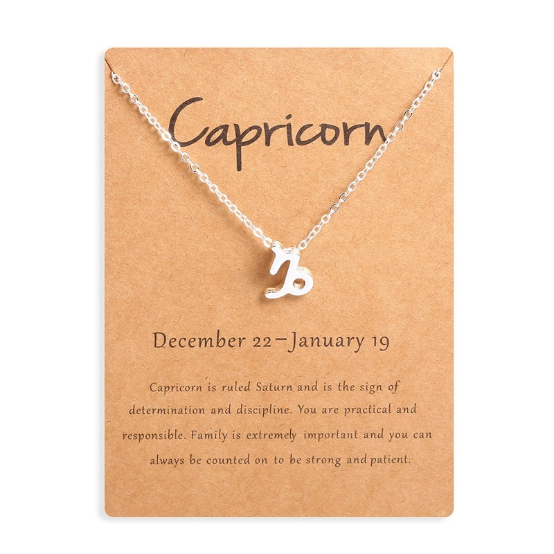 12 Zodiac Sign Constellation Pendant Necklace