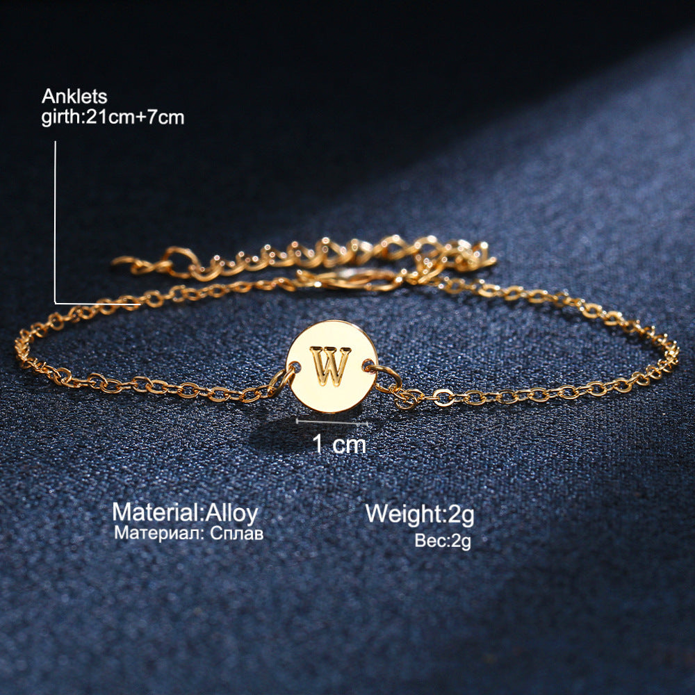 Adjustable Gold A-Z Letter Bracelet