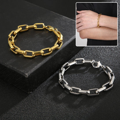 Titanium Steel Geometric Chain Bracelet