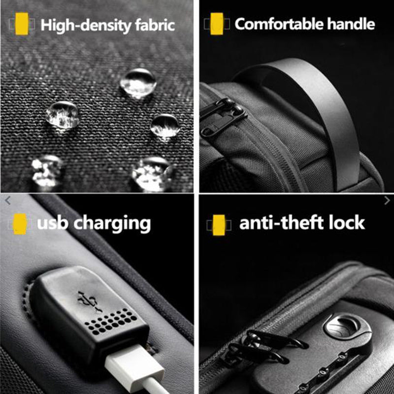 Waterproof USB Crossbody Shoulder Sling Bag