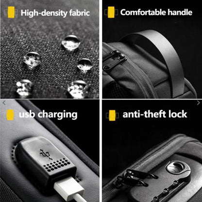 Waterproof USB Crossbody Shoulder Sling Bag