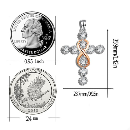 Infinity Cross Zircon Pendant Necklace