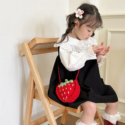 Handmade Knitted Wool Strawberry Crossbody Bag