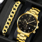 2Pcs Men’s Steel Strip Quartz Watch Set