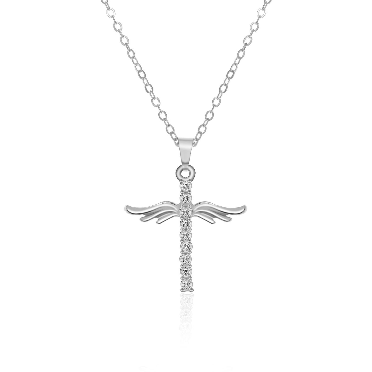 Angel Wings Cross Necklace