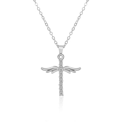 Angel Wings Cross Necklace