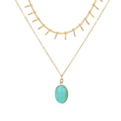 Bohemian Turquoise Pendant Necklace