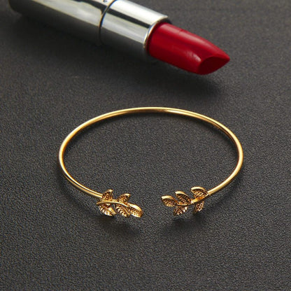 Bohemia Leaf Knot Hand Cuff Link Chain Bracelet Set, 4Pcs