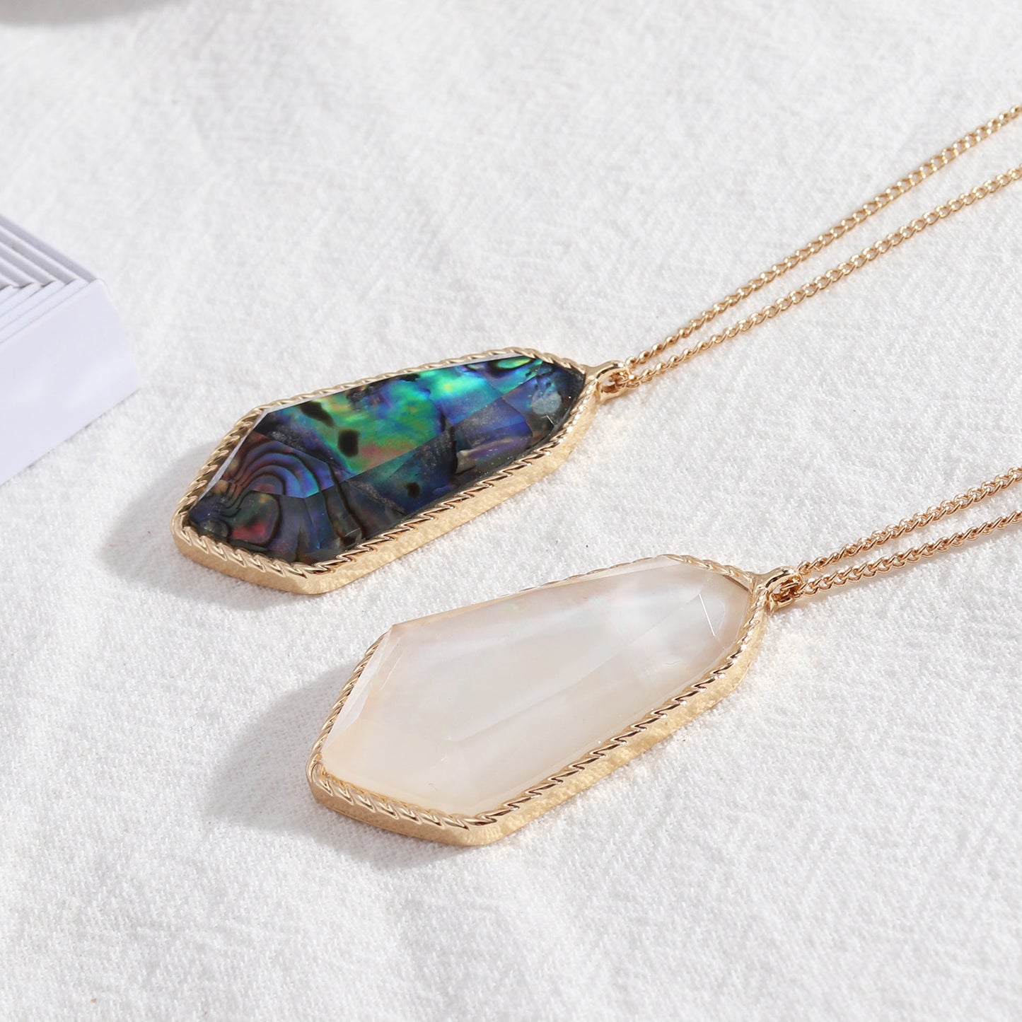 Abalone Shell Faceted Resin Necklace