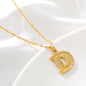 Gold Initial Letter Necklace – 18K Gold Plated A–Z Alphabet