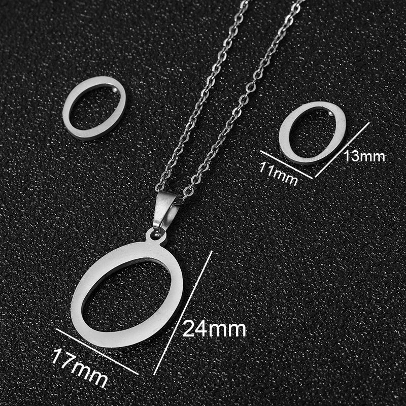 Stainless Steel Alphabet Necklace, 26 Initial Letters A–Z