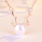 Small Elk Pearl Pendant Necklace