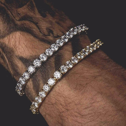 Hip Hop Iced Out Single Row Rhinestones Tennis Bracelet