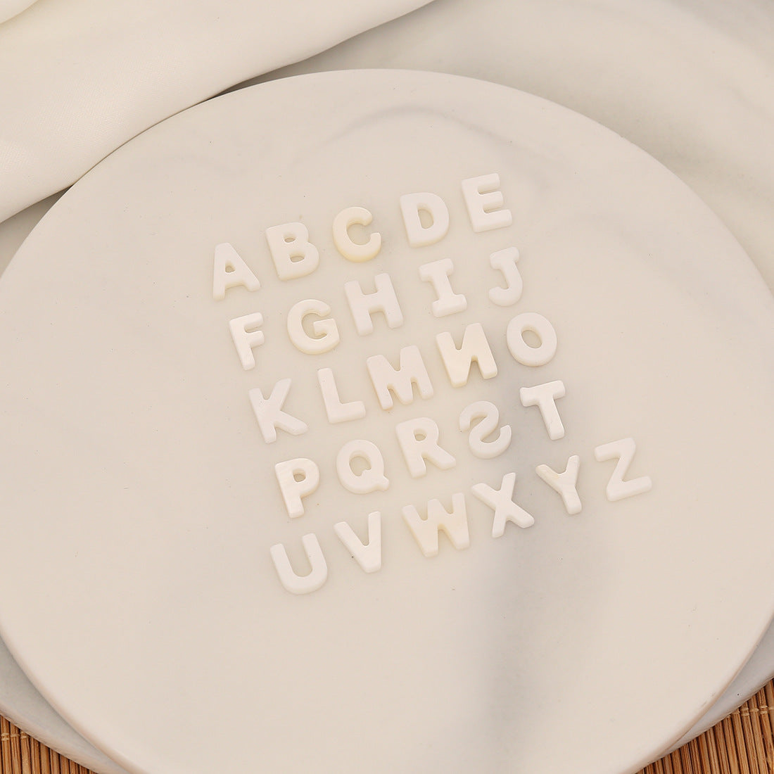 26 Letters White Shell Beaded Bracelet for Women