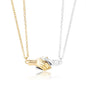 Holding Hands Couple Necklace, 2Pc Set