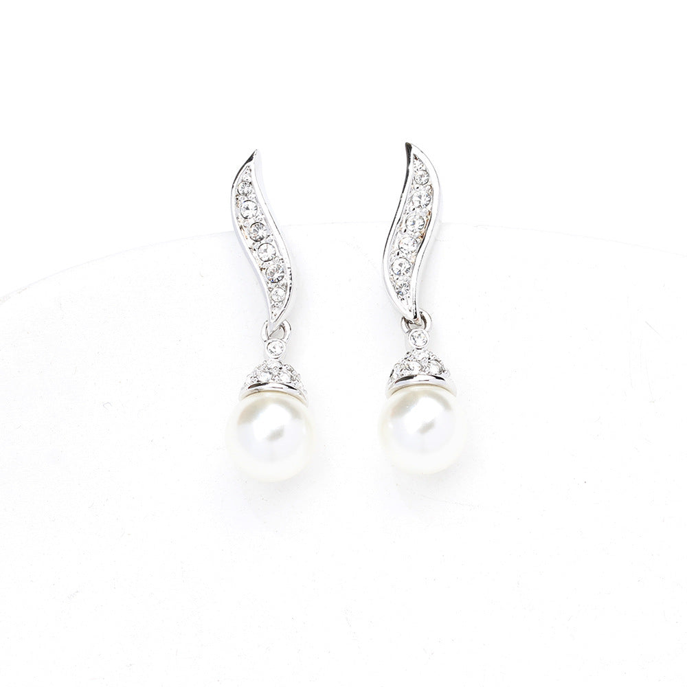 Classic Elegant Two-Tone Gold & Silver Artificial Pearl Earrings