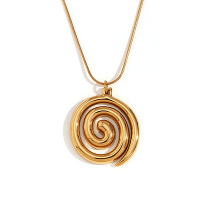 Gold Snake Chain Vortex Pendant Necklace