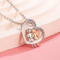 Love Couple Necklace with Colorful Rhinestones