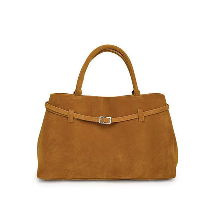 Solid Faux Suede Handbag