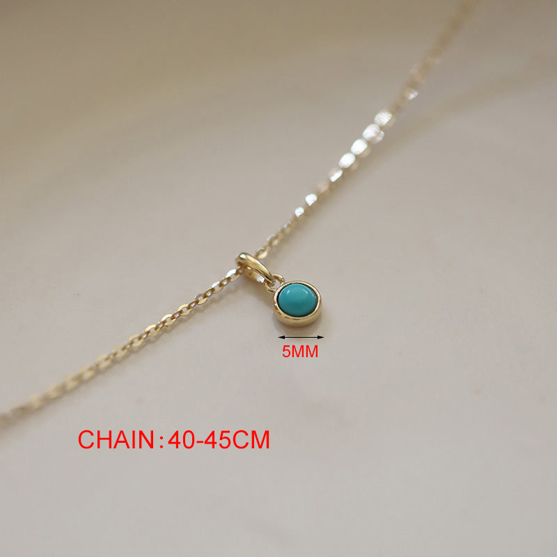 Women’s Simple Fashion S925 Sterling Silver Turquoise Necklace