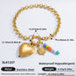 Stainless Steel Sun Shell Pendant Necklace Bracelet Set