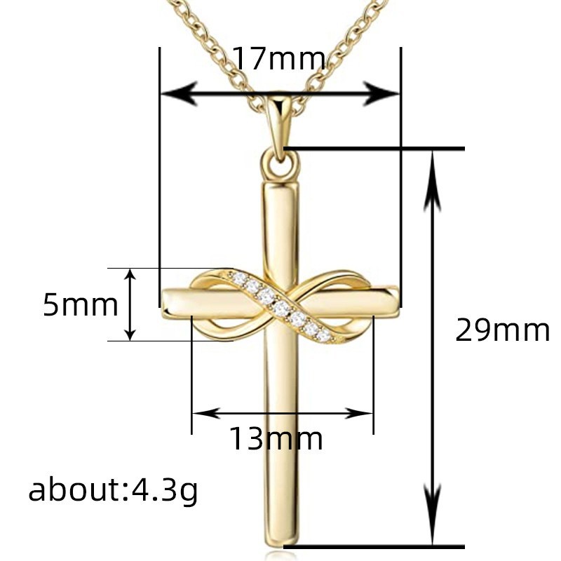 Cross with Infinity Sign Pendant Necklace