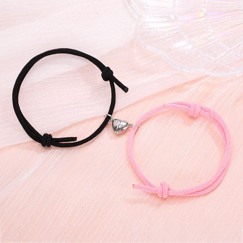 Magnetic Couple Bracelets – Heart-Shaped