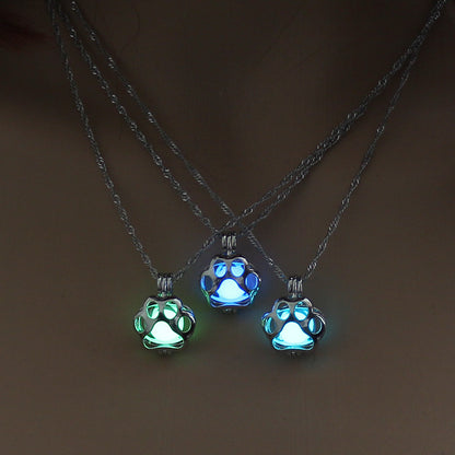 Dog Paw Hollow Luminous Necklace