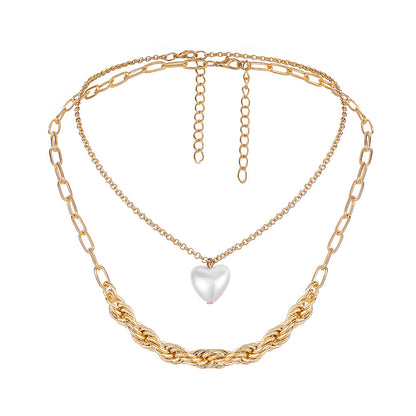 Gold Heart-Shaped Love Pendant Necklace