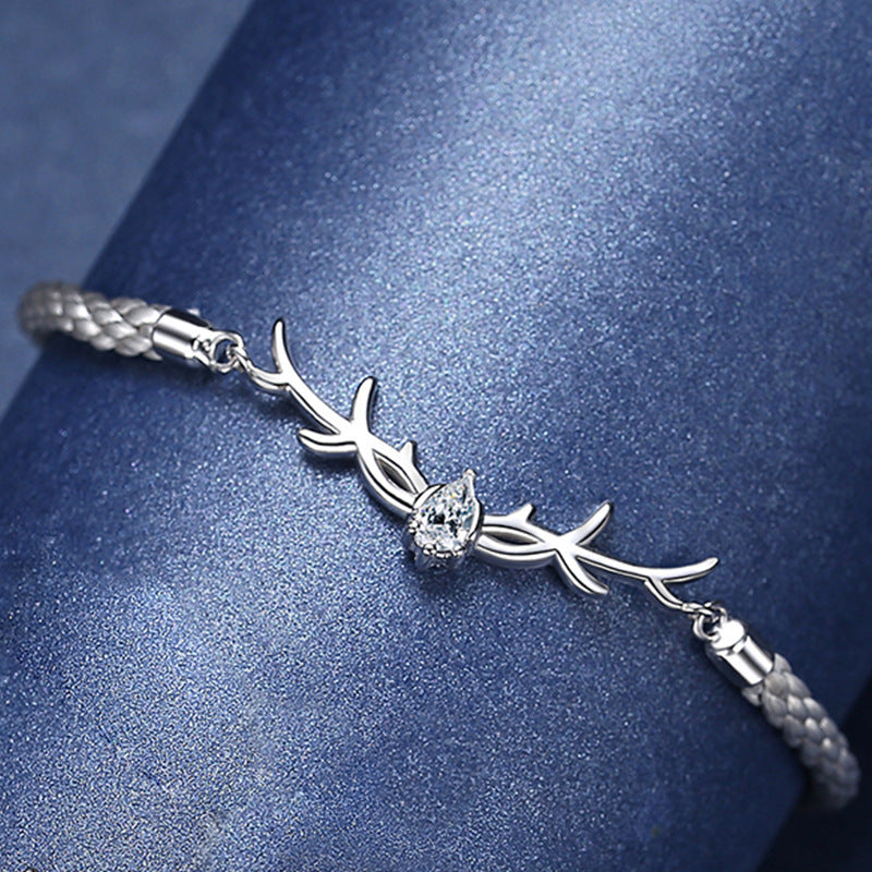 Sterling Silver Reindeer Horns Bracelet