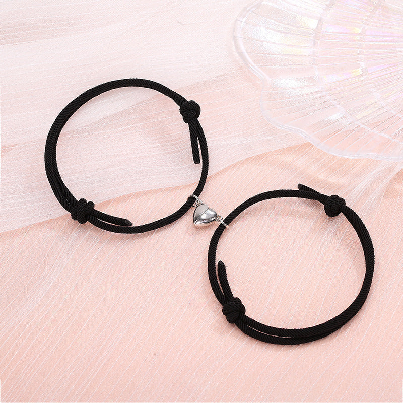 Magnetic Couple Bracelets – Heart-Shaped