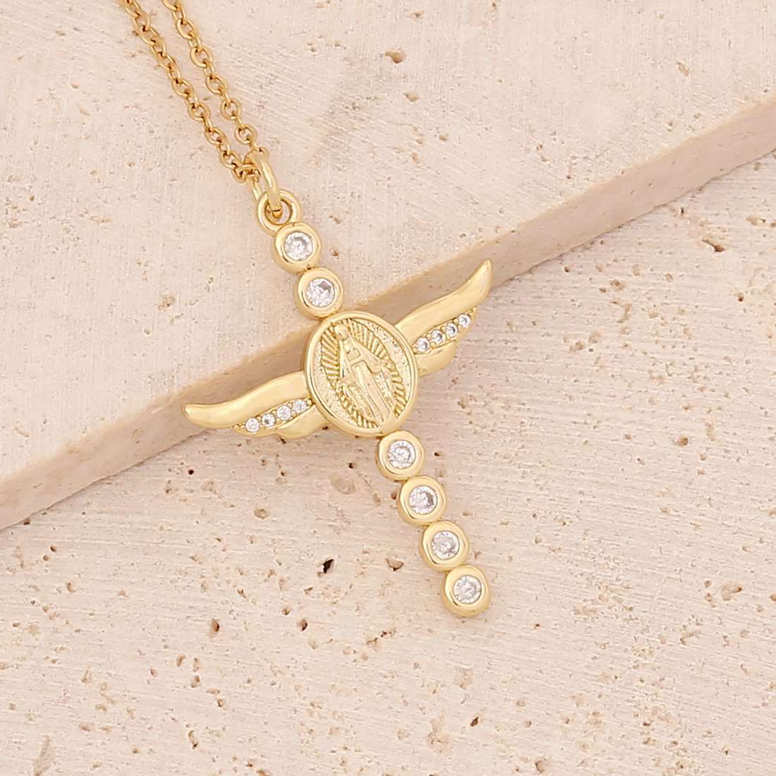 Micro Inlaid Zircon Cross Necklace