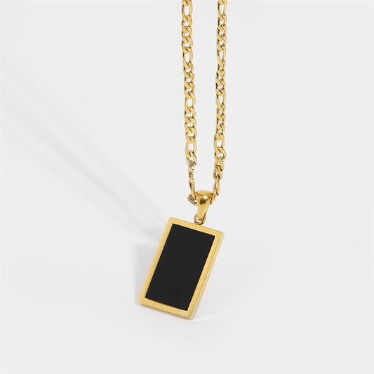 Retro Square Shell Tag Necklace for Women