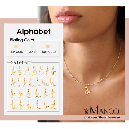 A-Z Personalized 26 Letter Pendant Necklace