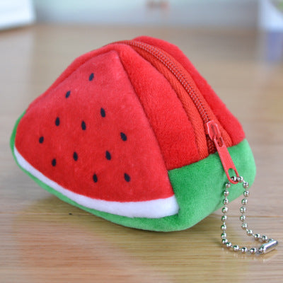 Plush Triangle Fruit Coin Purse