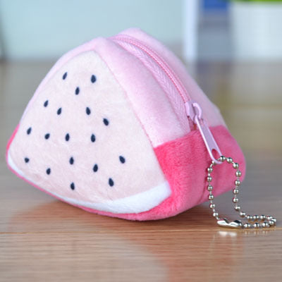 Plush Triangle Fruit Coin Purse