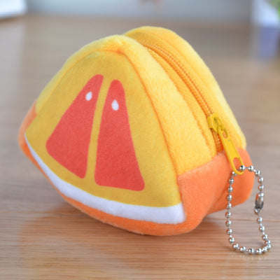 Plush Triangle Fruit Coin Purse